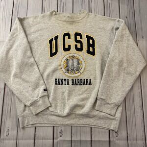 Vintage UCSB Santa Barbara Jansport Sweatshirt Gray Made USA XL College Cozy